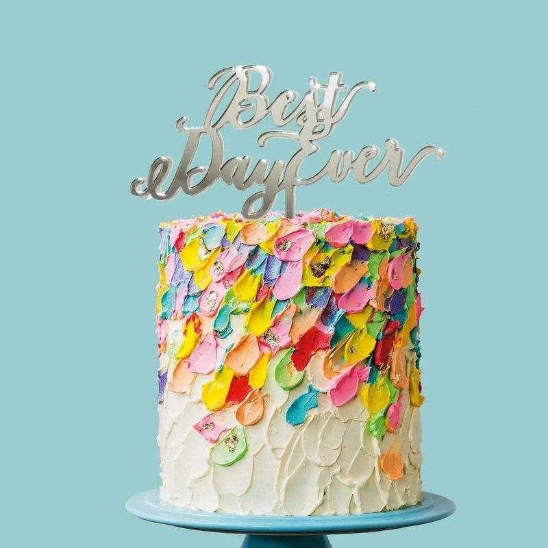 Best Day Ever Mirror Cake Topper