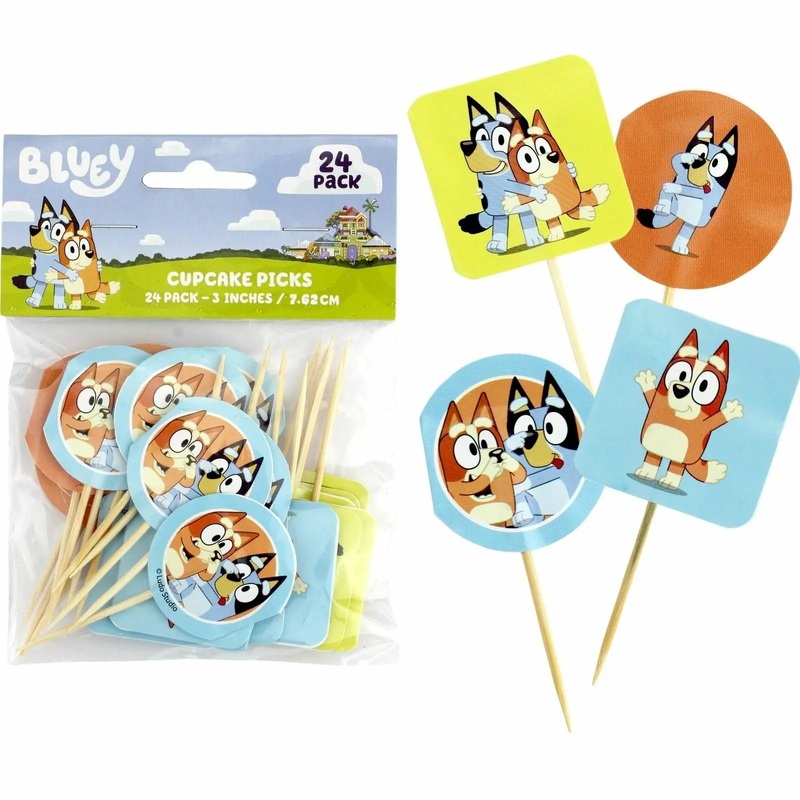 Bluey Cupcake Toppers - 24 Pkt