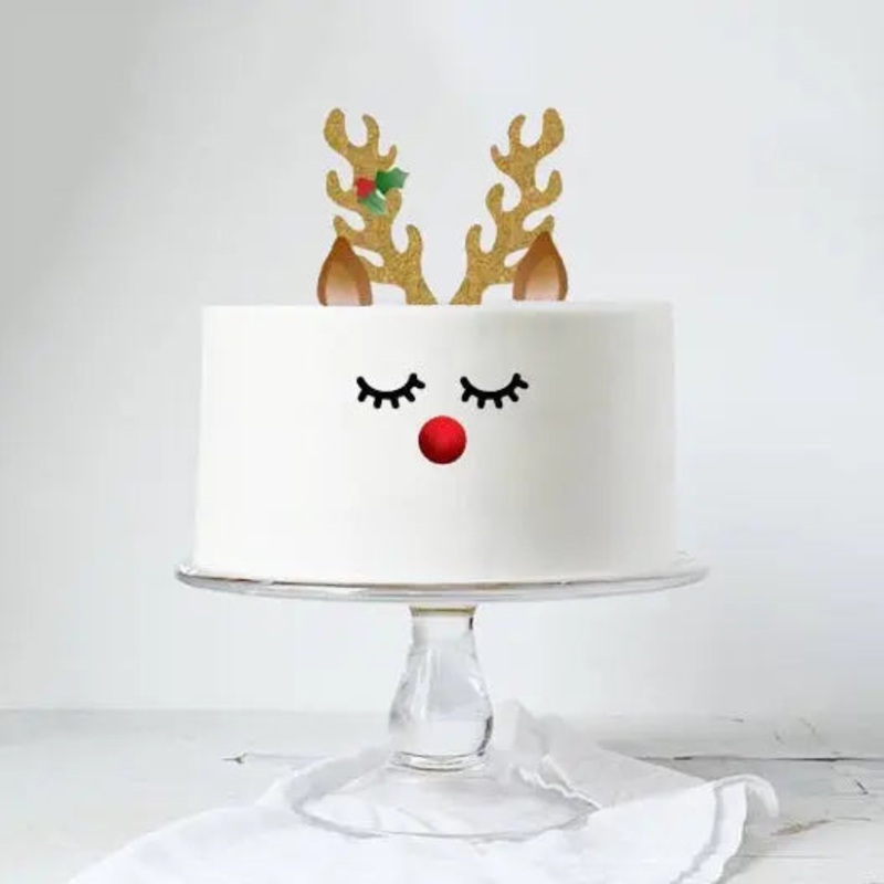 Christmas Reindeer Cake Topper Set