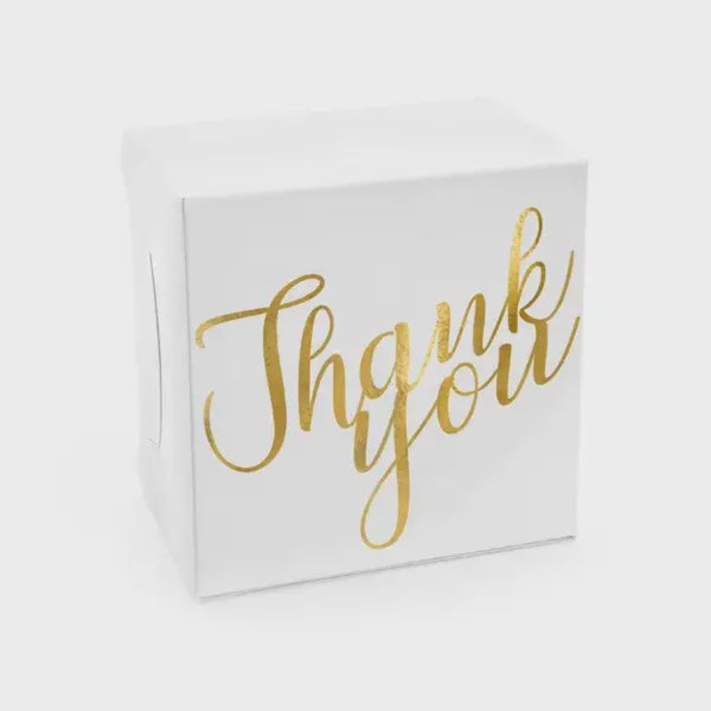 Decorative cake boxes - Thank you, gold, 14x8.5x14cm