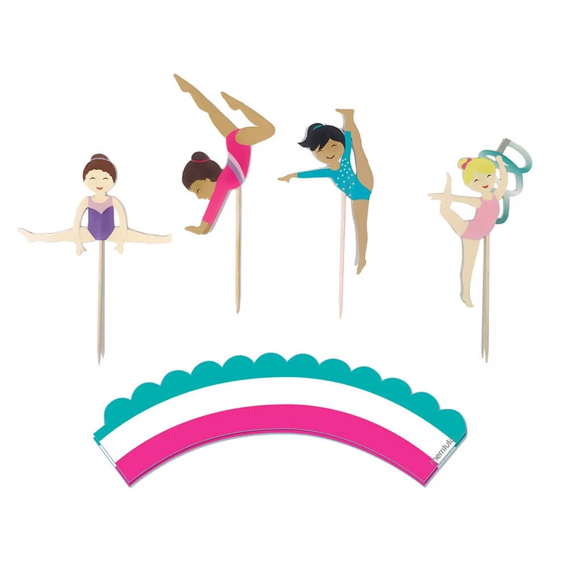 Gymnastics Party Cupcake Toppers & Wrappers