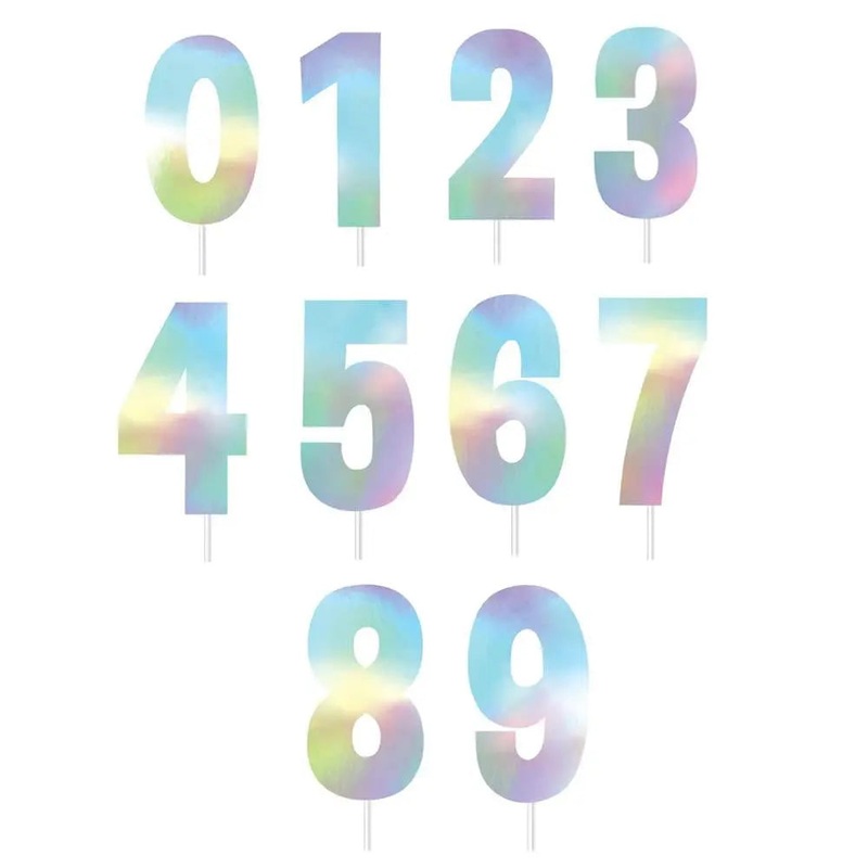 Iridescent Number Cake Topper - CLEARANCE