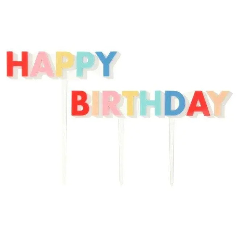 Meri Meri Happy Birthday Acrylic Cake Topper Set
