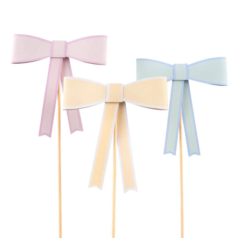 Meri Meri Party Pastel Bow Cake Toppers