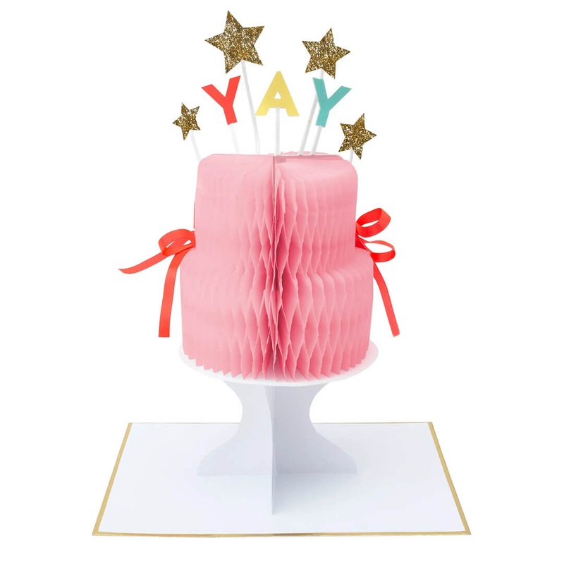 Meri Meri Party Yay! Cake Stand-Up Birthday Card / Decoration