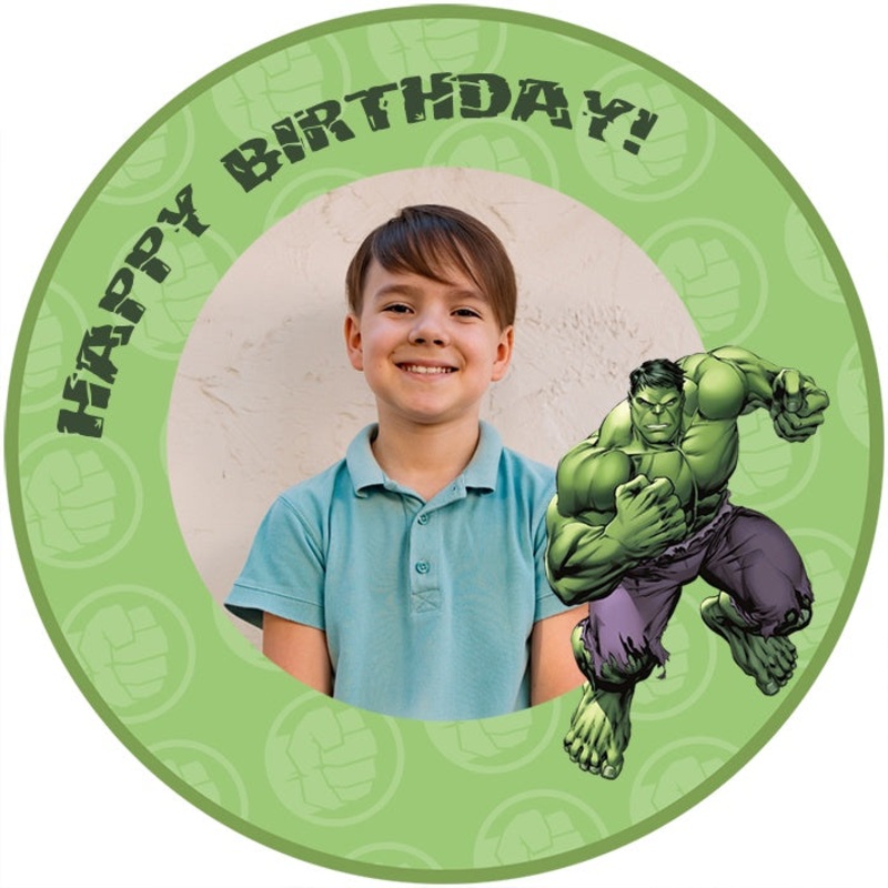 Personalised Hulk Edible Cake Image