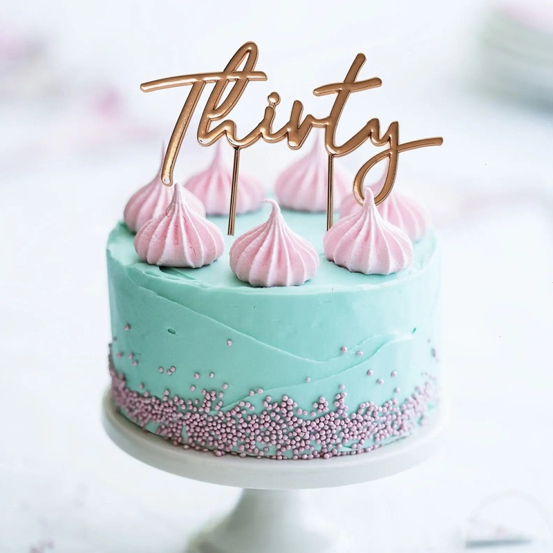 Rose Gold Plated Thirty Cake Topper