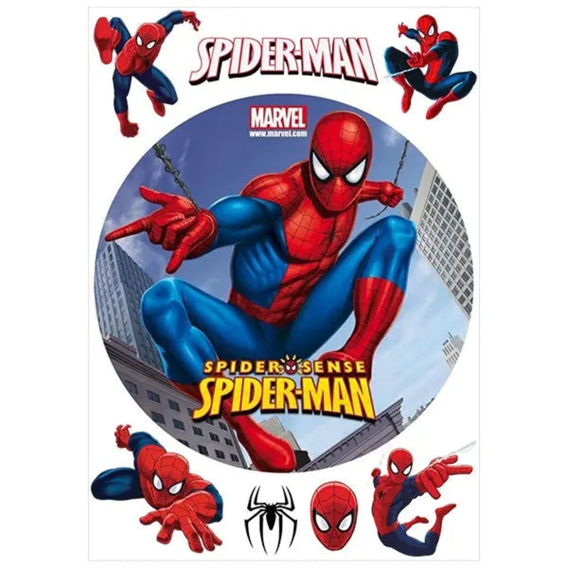 Spiderman Spidey Senses Edible Cake Image with FREE Edible Icons