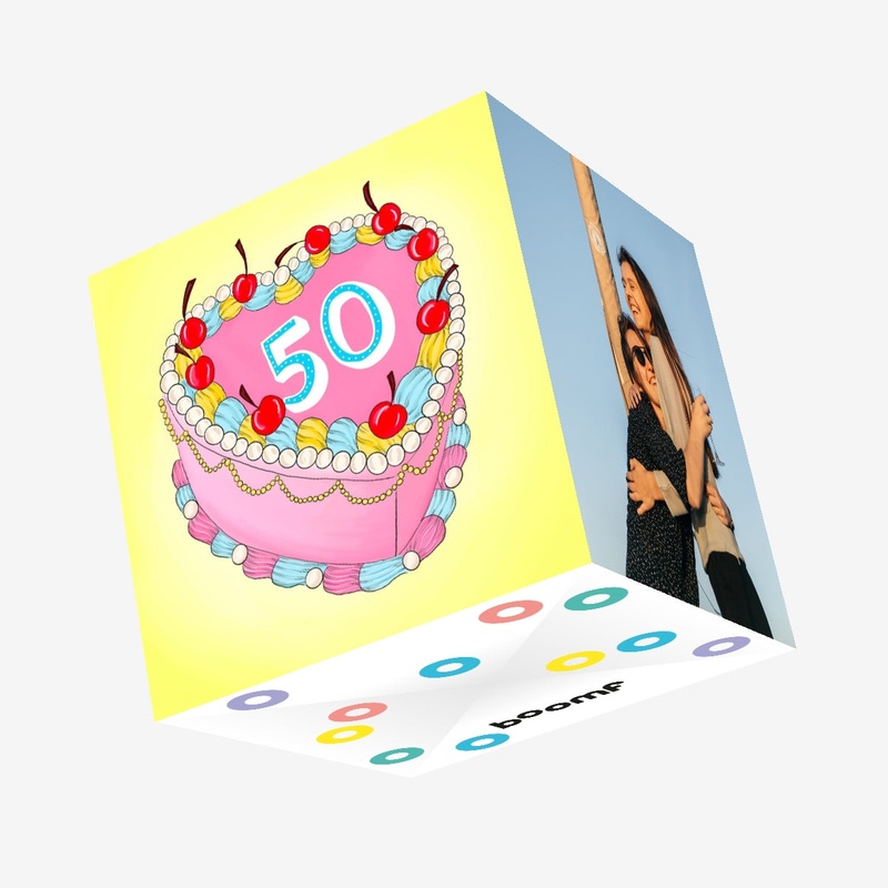 50 Birthday Cake Confetti-exploding Greetings Card