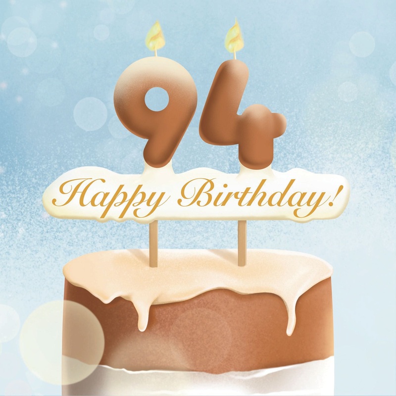 94th Happy Birthday Cake Card