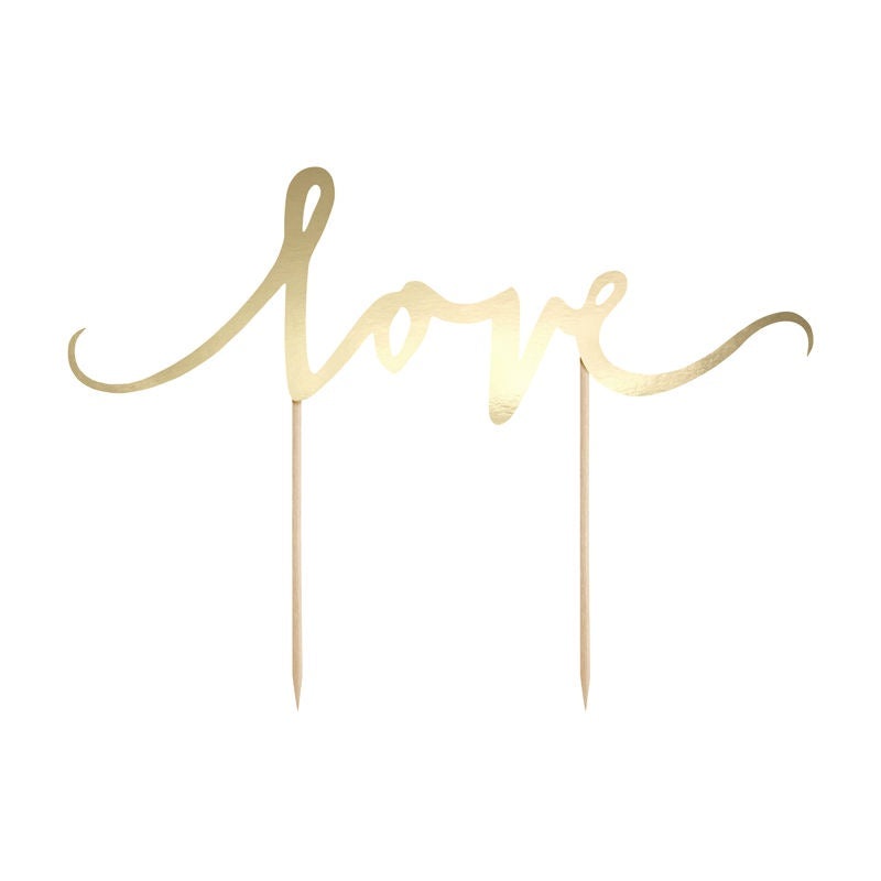 Cake Topper - Love - Gold