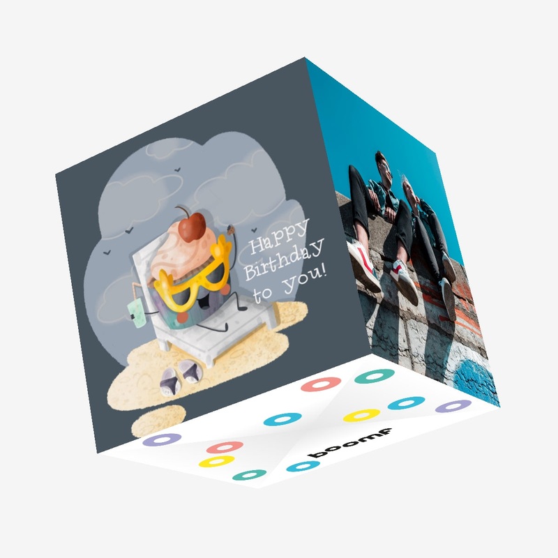 Chilling Cupcake Happy Birthday Confetti-exploding Greetings Card