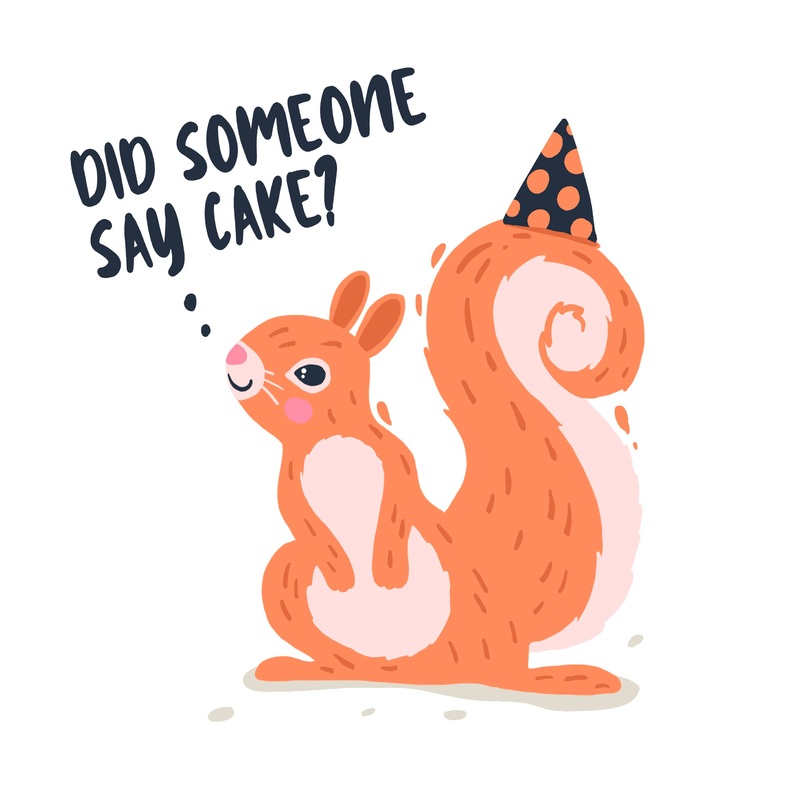Did Someone Say Cake Happy Birthday Squirrel