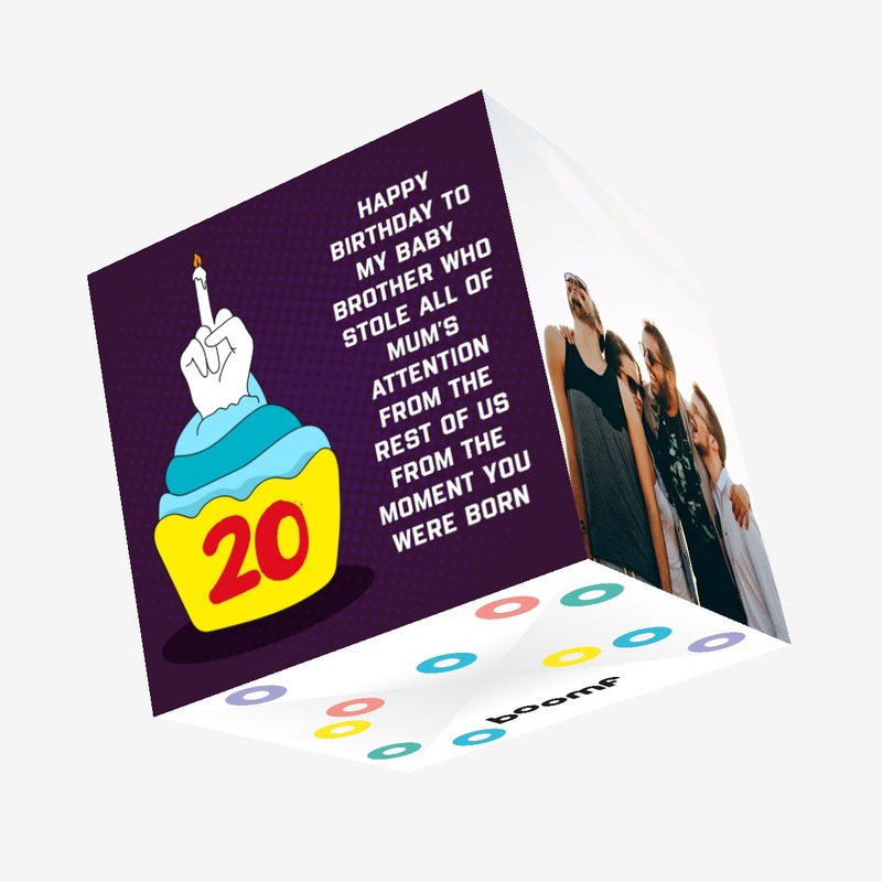 Happy 20th Birthday Brother F*ck You Cake Confetti-exploding Greetings Card