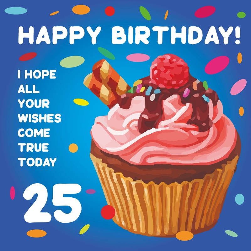 Happy 25th Birthday Cupcake Card