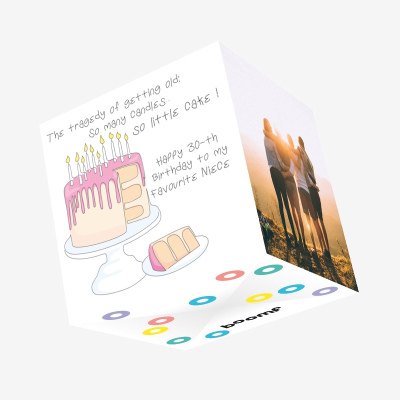 So Many Candles So Little Cake Happy 30th Birthday Niece Confetti-exploding Greetings Card