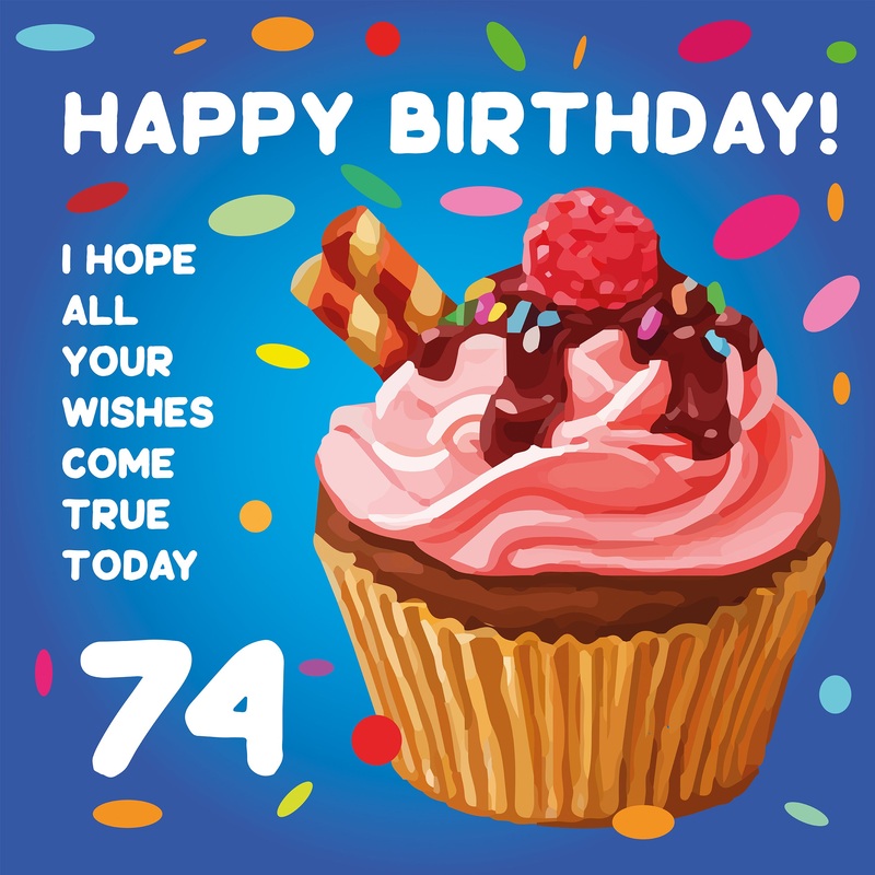 Sweet Cupcake Happy 74th Birthday