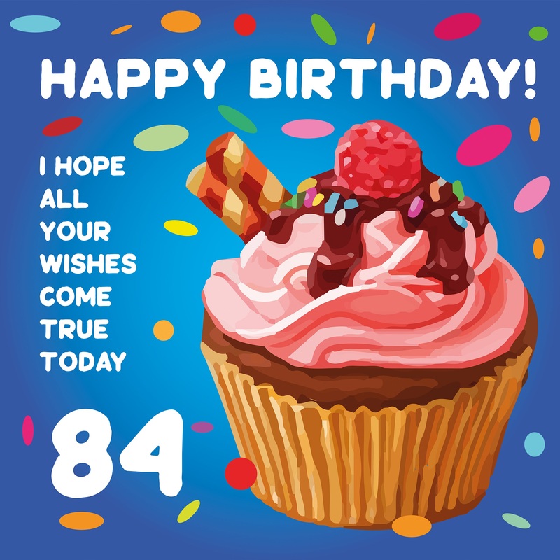Sweet Cupcake Happy 84th Birthday