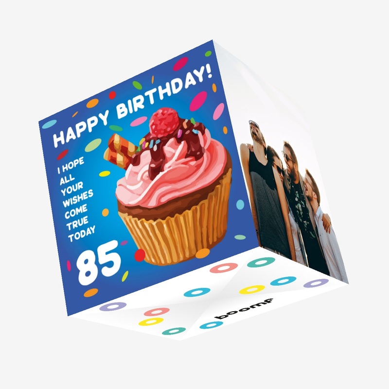 Sweet Cupcake Happy 85th Birthday Confetti-exploding Greetings Card