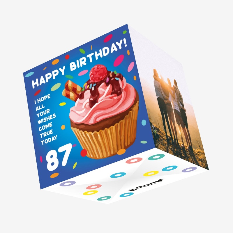 Sweet Cupcake Happy 87th Birthday Confetti-exploding Greetings Card