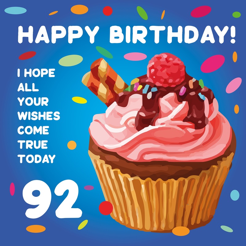 Sweet Cupcake Happy 92nd Birthday