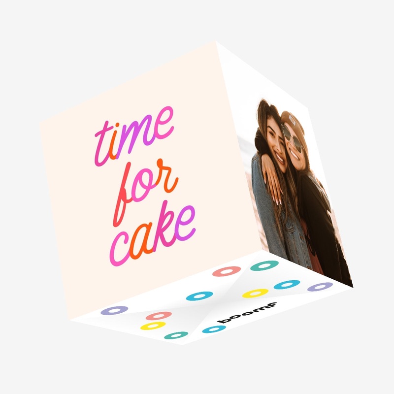 Time For Cake Birthday Cream Confetti-exploding Greetings Card