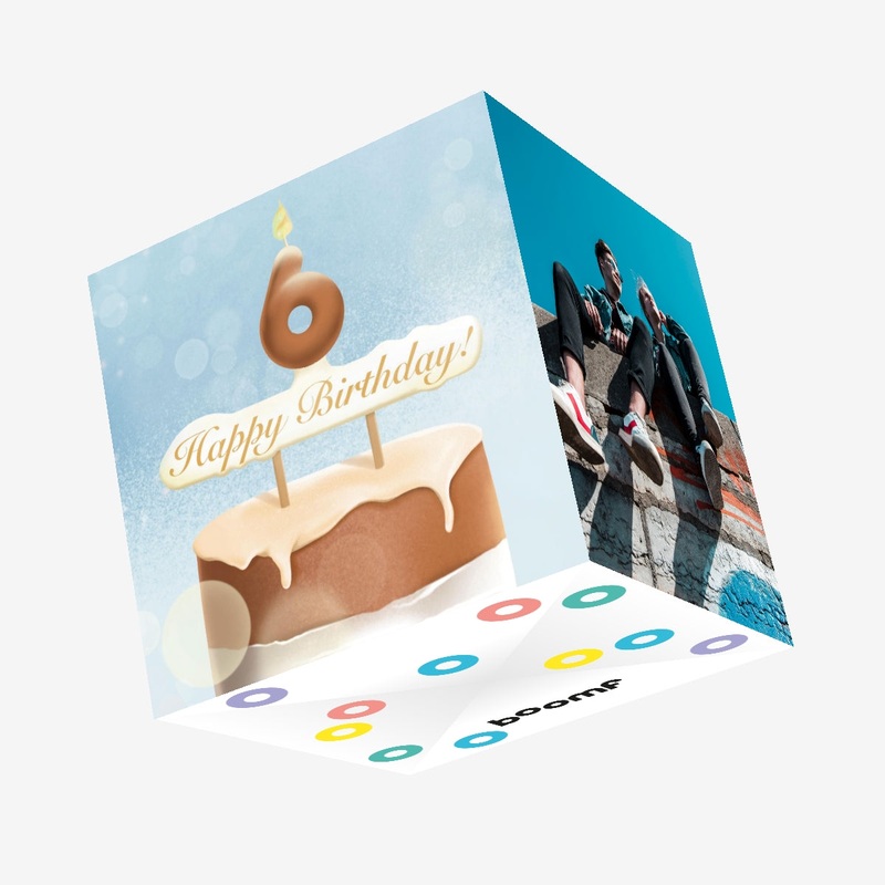 6th Happy Birthday Cake Confetti-exploding Greetings Card