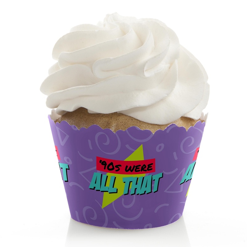 90's Throwback - 1990s Party Decorations - Party Cupcake Wrappers - Set of 12