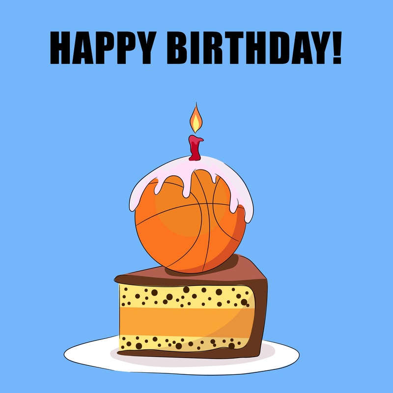 Basketball Cake Happy Birthday Card