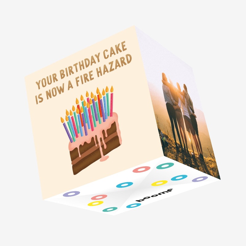 Birthday Cake Fire Hazard Confetti-exploding Greetings Card