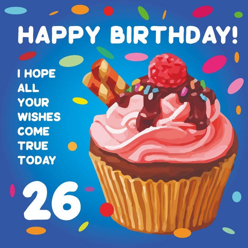 Happy 26th Birthday Cupcake Card