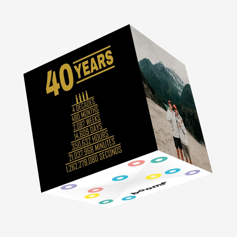 Happy 40th Birthday Cake Made Of Numbers Confetti-exploding Greetings Card