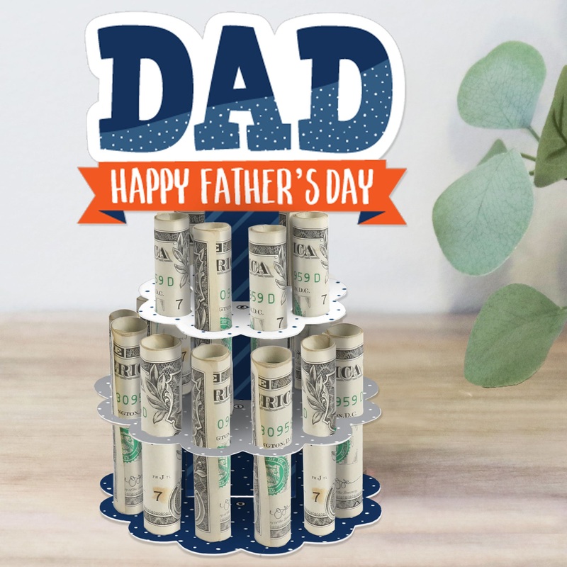 Happy Father's Day - DIY We Love Dad Party Money Holder Gift - Cash Cake