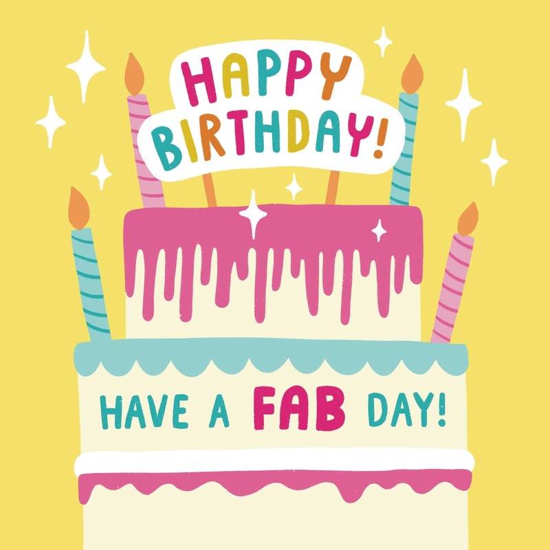 Have A Fab Day Giant Cake Birthday Card