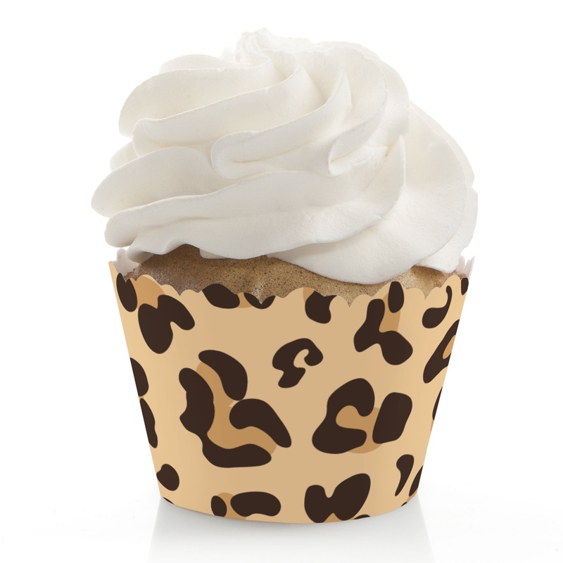 Leopard Print - Cheetah Party Decorations - Party Cupcake Wrappers - Set of 12