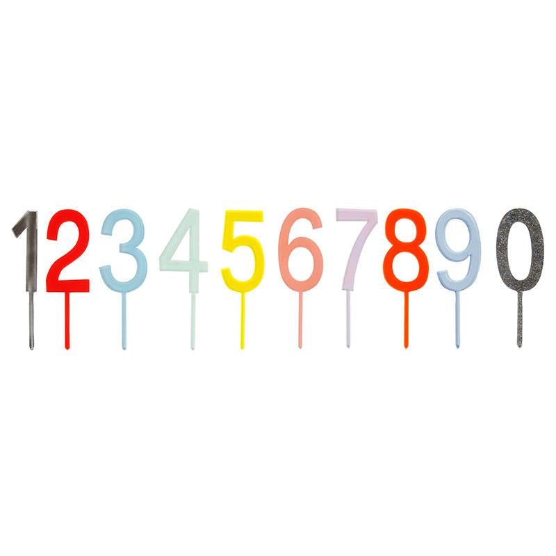 MULTICOLORED NUMBER CAKE TOPPERS