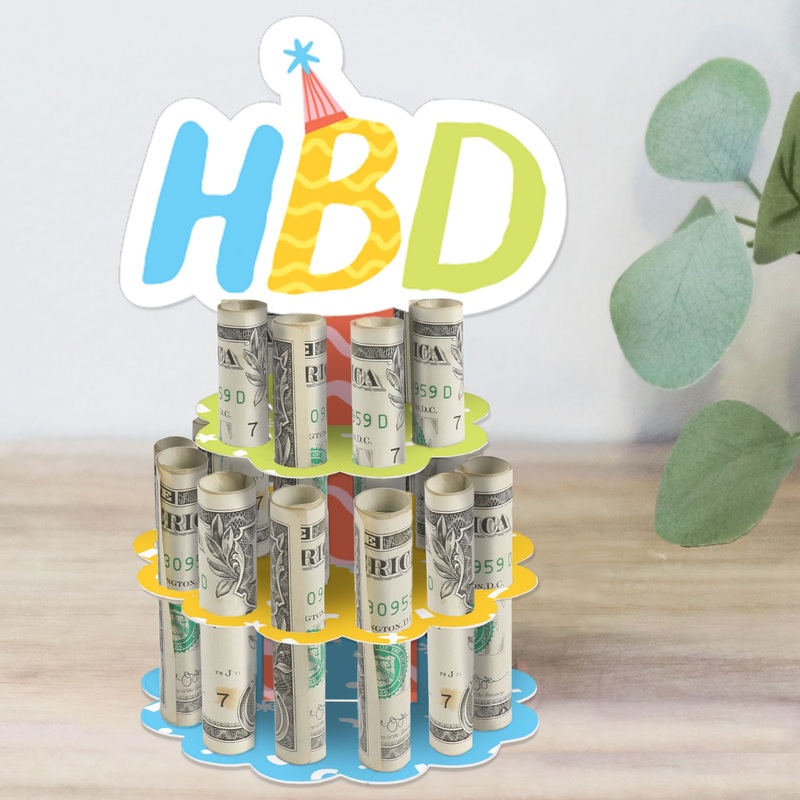 Party Time - DIY Happy Birthday Party Money Holder Gift - Cash Cake