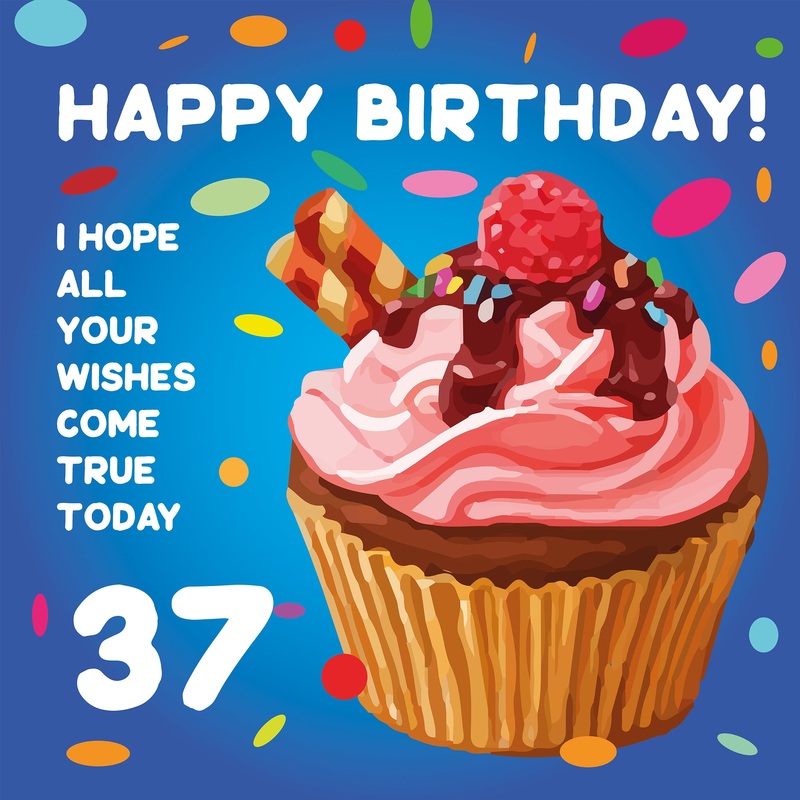 Sweet Cupcake Happy 37th Birthday