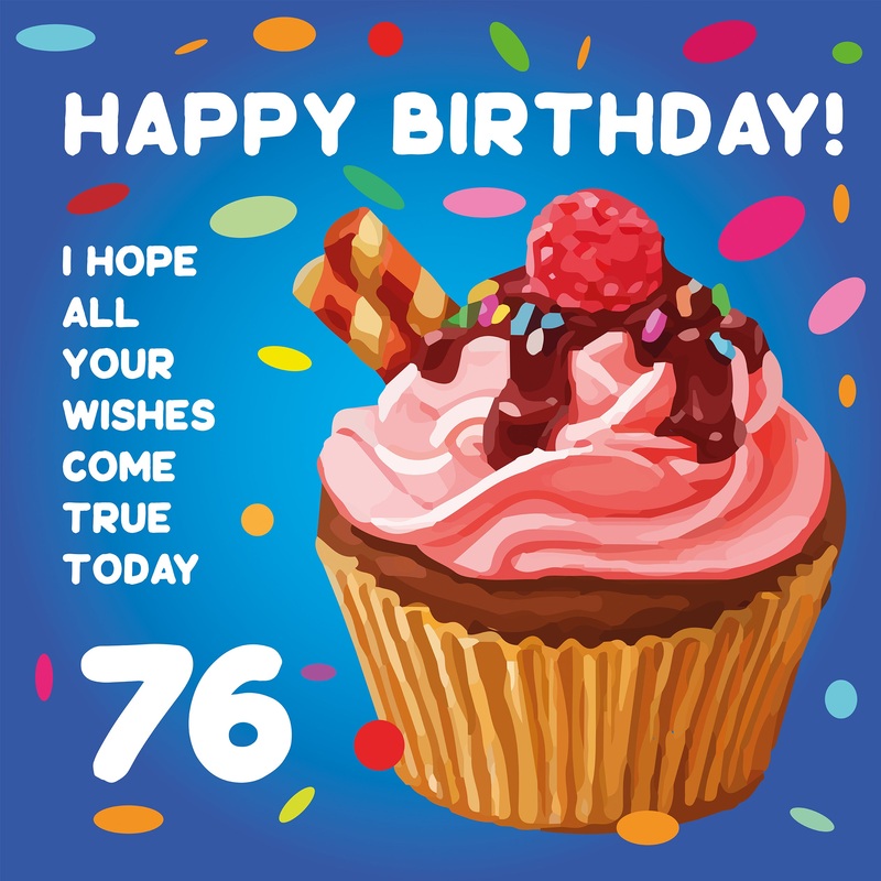 Sweet Cupcake Happy 76th Birthday