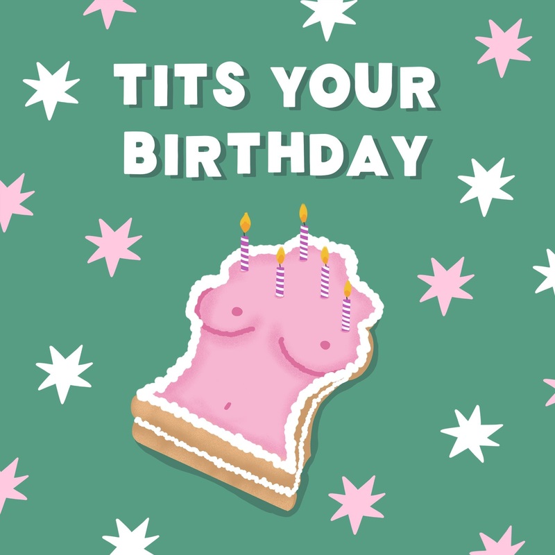 Tits Your Birthday Cake And Candles Birthday Card