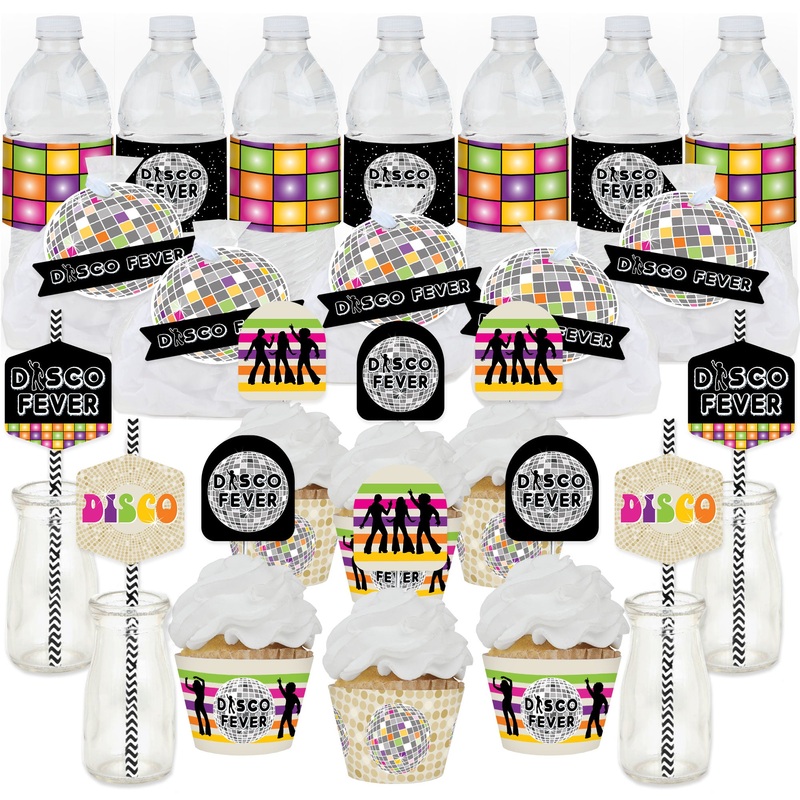 70's Disco - 1970s Disco Fever Party Favors and Cupcake Kit - Fabulous Favor Party Pack - 100 Pieces