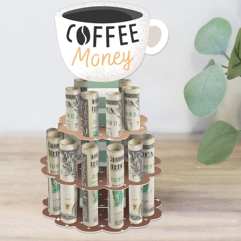 But First, Coffee - DIY Cafe Themed Party Money Holder Gift - Cash Cake
