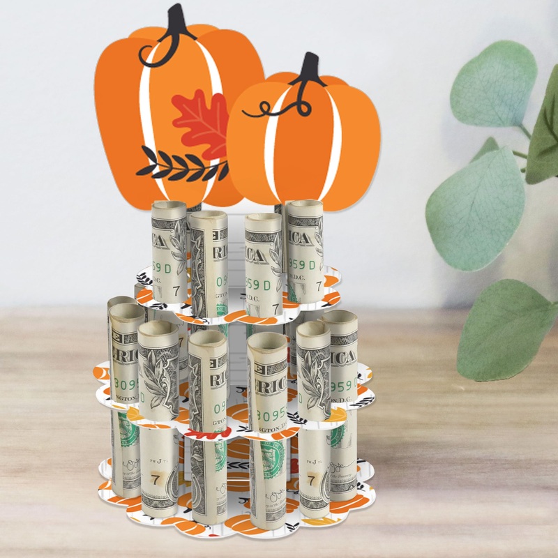 Fall Pumpkin - DIY Halloween or Thanksgiving Party Money Holder Gift - Cash Cake