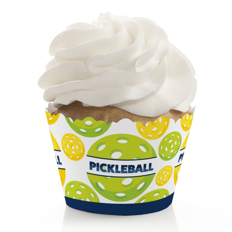 Let's Rally - Pickleball - Birthday or Retirement Party Decorations - Party Cupcake Wrappers - Set of 12