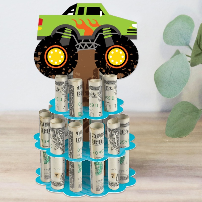 Smash and Crash - Monster Truck - DIY Boy Birthday Party Money Holder Gift - Cash Cake