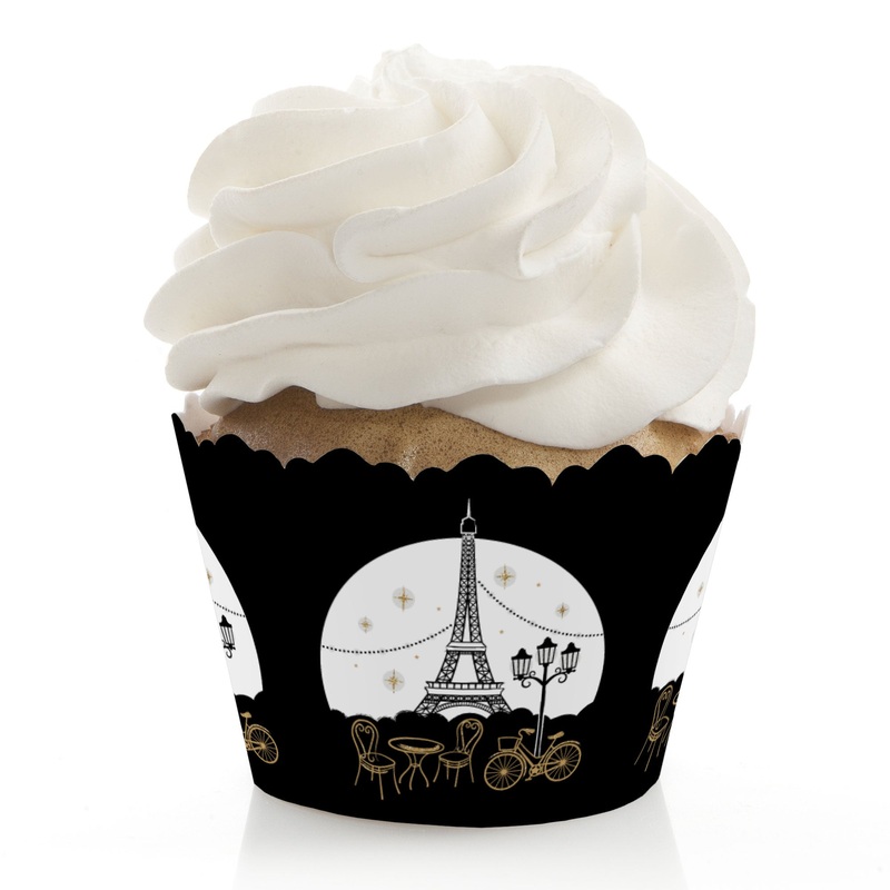 Stars Over Paris - Parisian Themed Party Decorations - Party Cupcake Wrappers - Set of 12