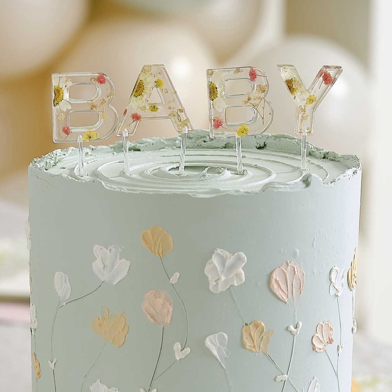Floral Baby Shower Cake Topper