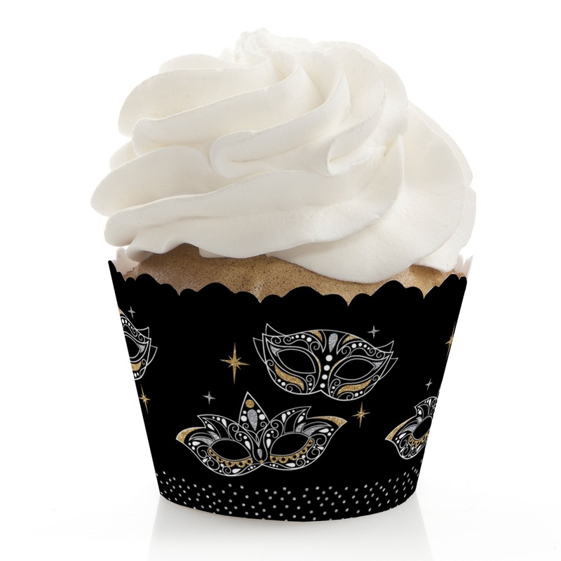 Masquerade - Venetian Mask Party Decorations - Party Cupcake Wrappers - Set of 12
