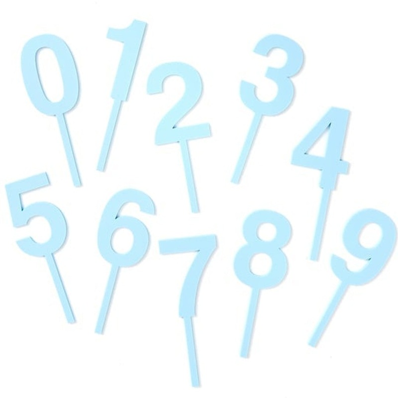 Pastel Blue Number Cake Toppers