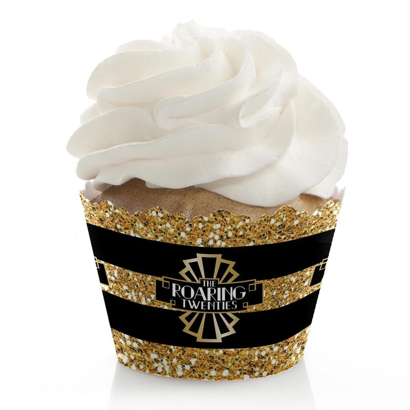 Roaring 20's - 1920s Art Deco Jazz Party Decorations - Party Cupcake Wrappers - Set of 12